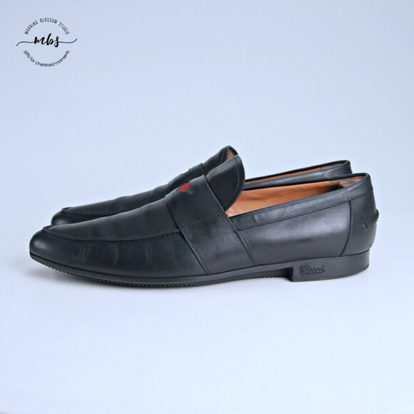 Gucci Cirano Signature Penny Loafers Black Men Gucci's Size 9 - Picture 4 of 16